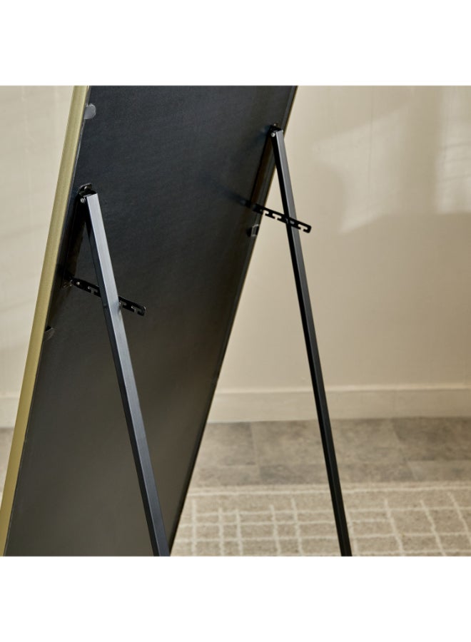 Home Box Metal Frame Floor Mirror with Resin Head - Gold - Image 4